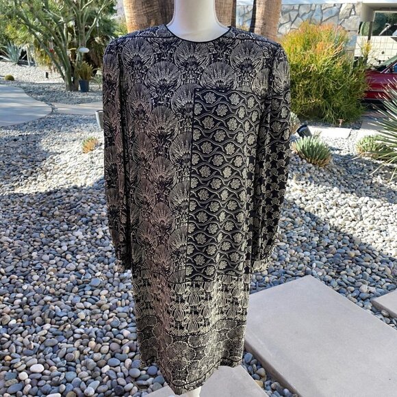 Wayne Kastning For Helga Shift Dress Size 14 Womens Vintage Long Sleeve Lined - Picture 7 of 16